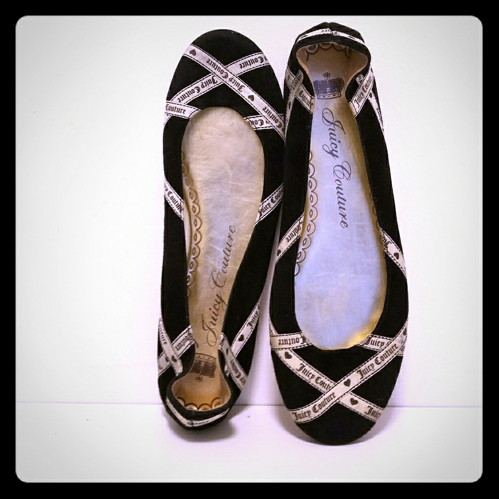 Juicy Couture signature ribbon flats